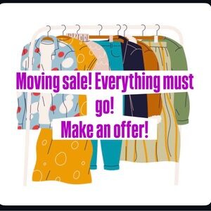 Moving sale! Good deals on women’s and men’s clothing!